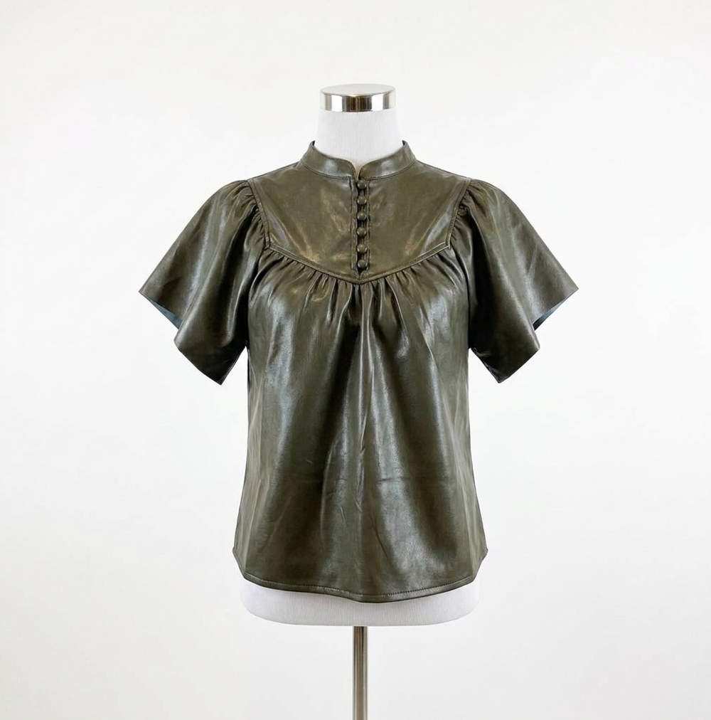NEW MELISSA NEPTON lanni top in dark khaki